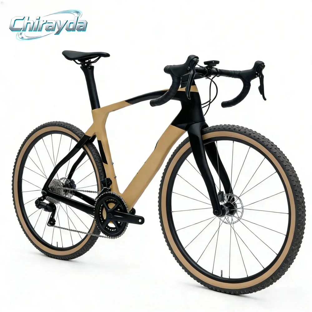 

CHIRAYDA 2026 NEW T1100 Gravel Road Bike Frame Handlebars Disc Brake GREVIL 700x45c Wheelset 30mm Wide Bicycle Components F1-F16