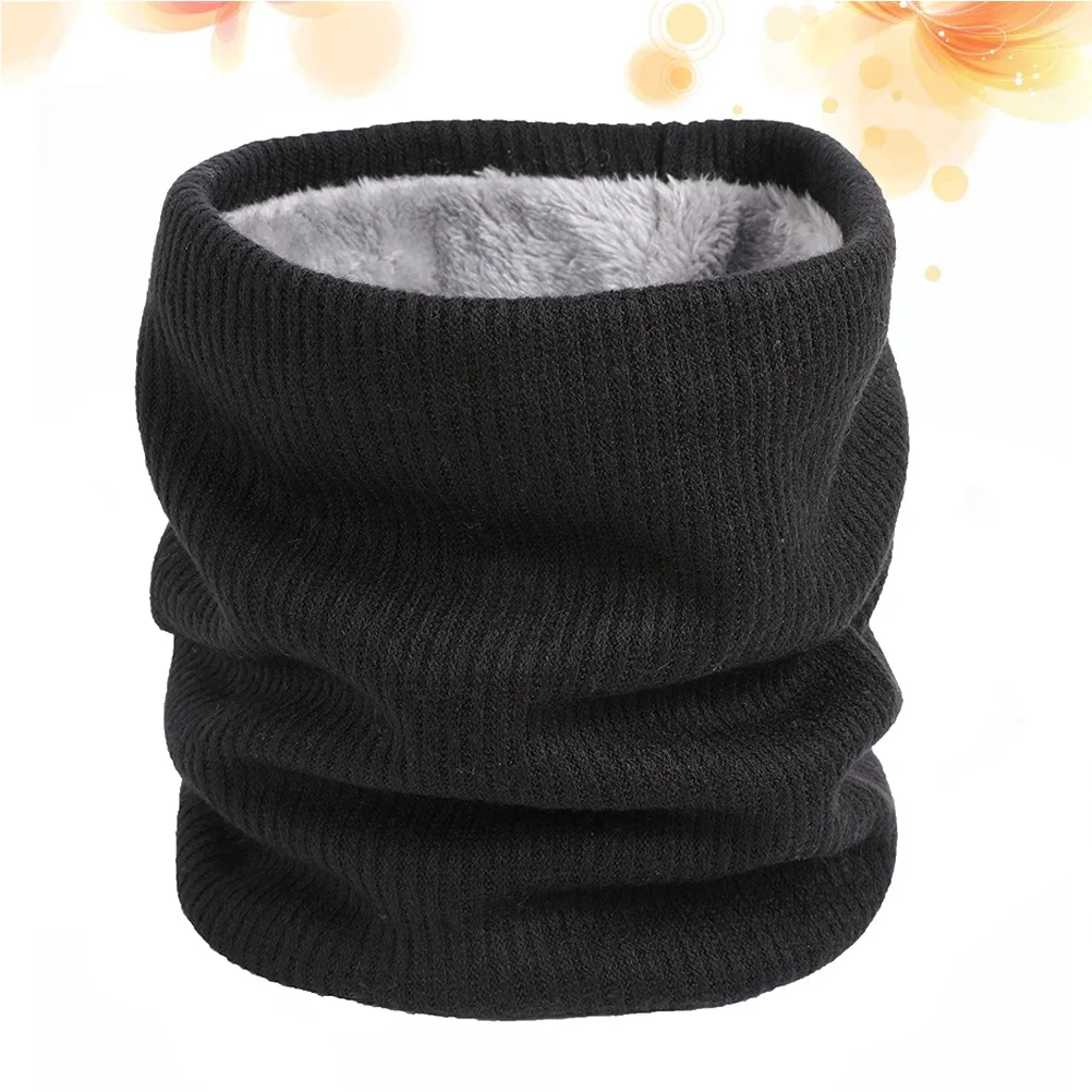 

Warm Neck Gaiter Scarf Black Thick Lined Stretchy Circle Collar One Size Fit Most Winter Windproof Cold Weather Accessory