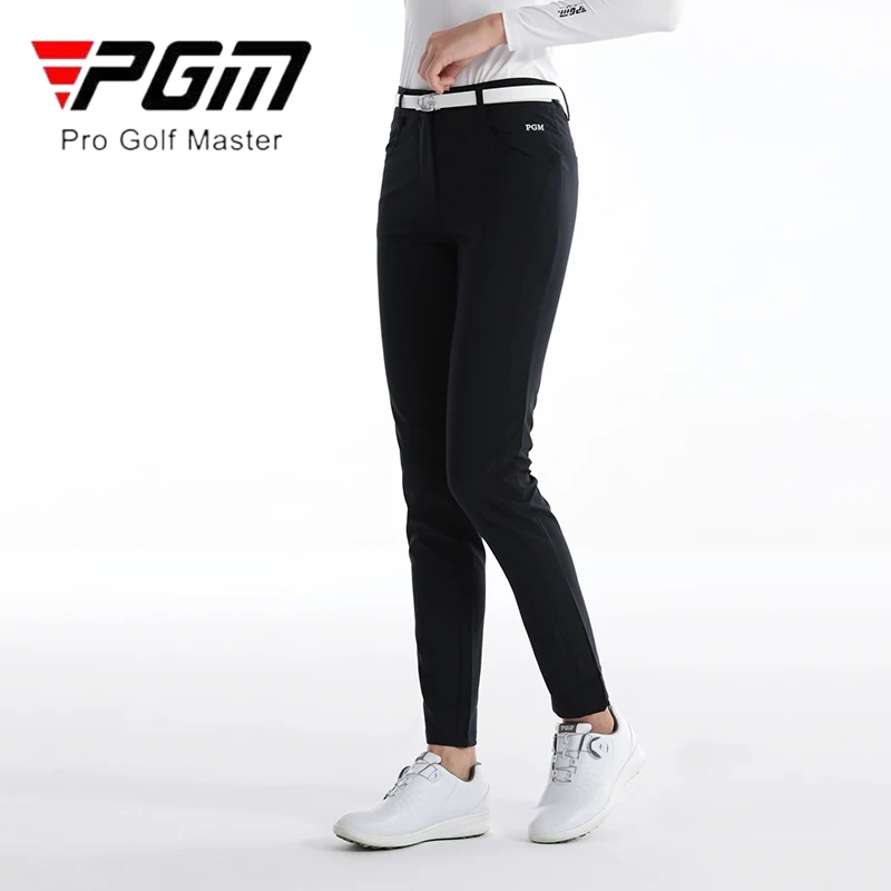 PGM Female Golf Pants Women High Waist Slim Trousers Ladies Quick Dry Anti-sweat Pants Breathable Side Pocket Golf Sweatpants