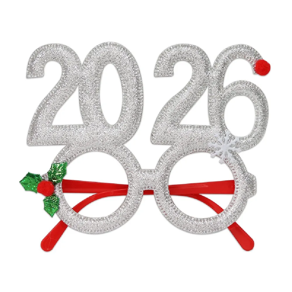 

Sequin 2026 Happy New Year Headband Sweet Cute New Year Decorative Glasses Star Headwear Xmas Hair Band Photo Prop