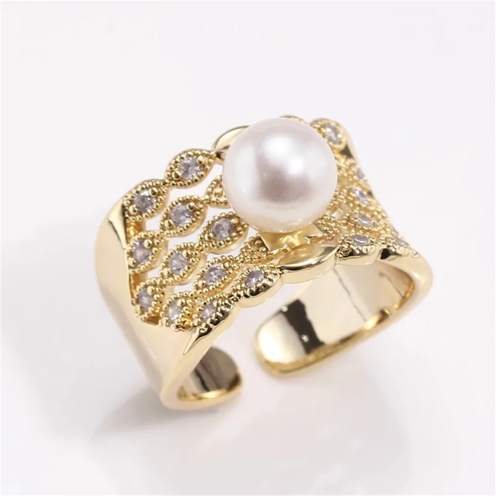 

Adjustable Gold Plated Pearl Ring Settings Findings & Accessories - for Jewelry Making Bulk Wholesale Craft Supplies 6-7mm
