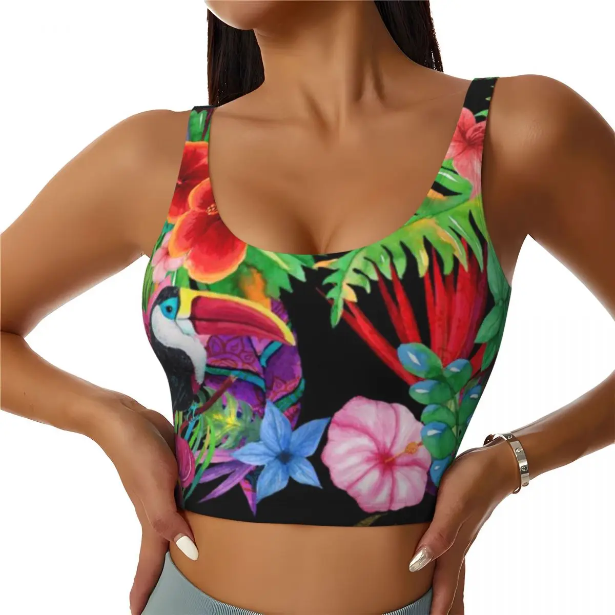 Quick Dry Sports Top Hawaiian Beauty Camping Outdoor Removable Pad Top