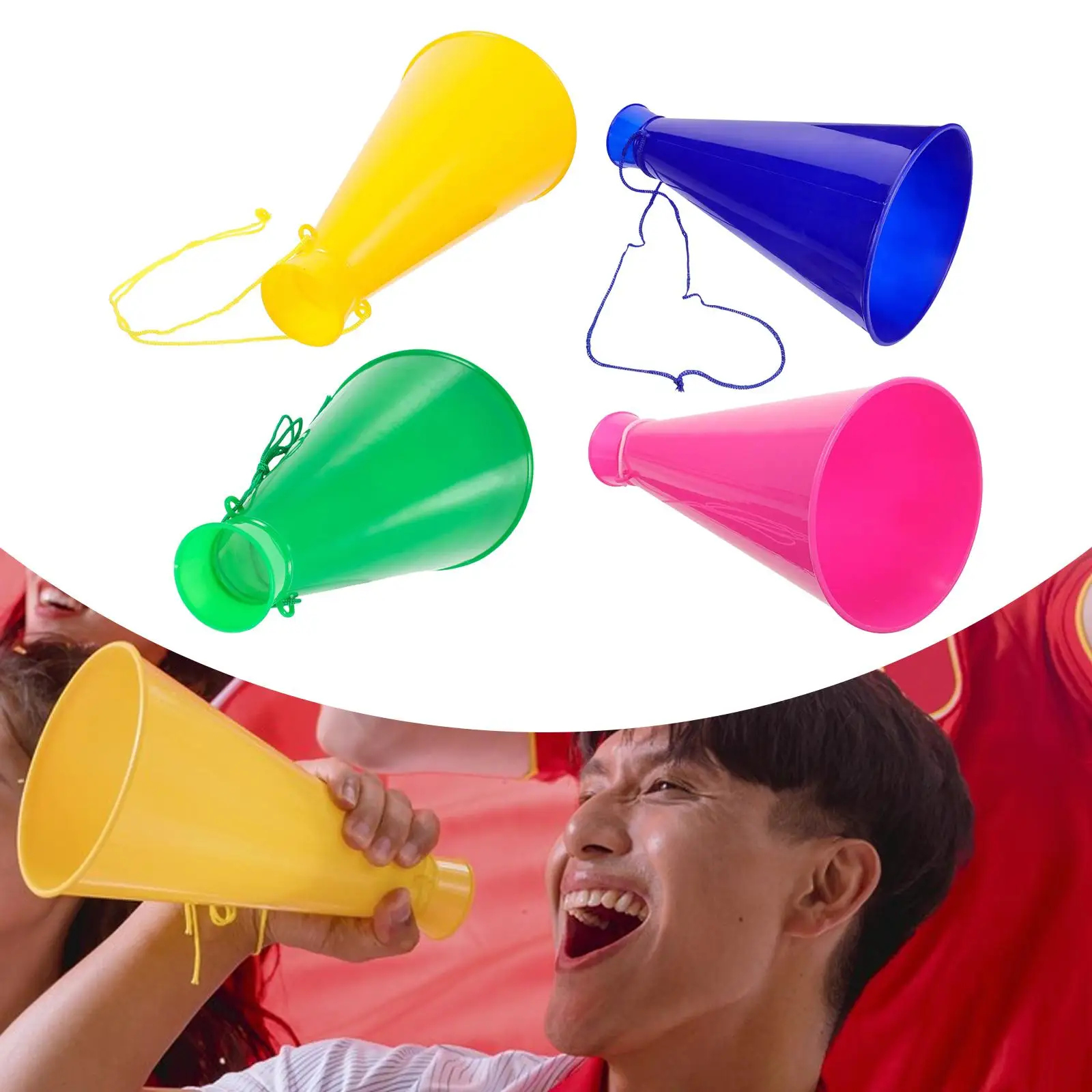 Party Horn Speakers Cheering Horn Toy Noisemaker Trumpet Megaphone for Cheerleader Sports Game Prop Lightweight Reusable Plastic