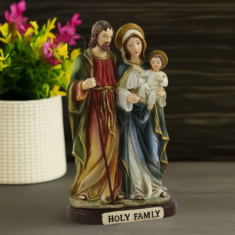 Our Lady Maria Joseph Nativity Family Ornament Religious Sculpture Christmas Gift Living Room Bedroom Home Decoration Ornament