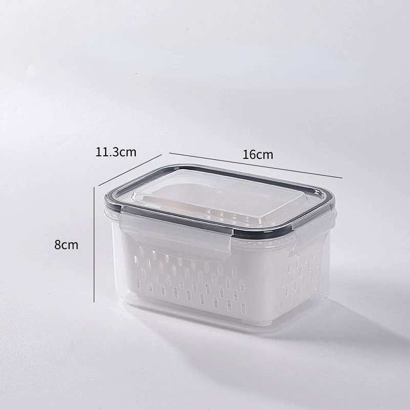 Refrigerator Storage Box Fridge Organizer Fresh Vegetable Fruit Boxes Drain Basket Storage Containers Pantry Kitchen Organizer