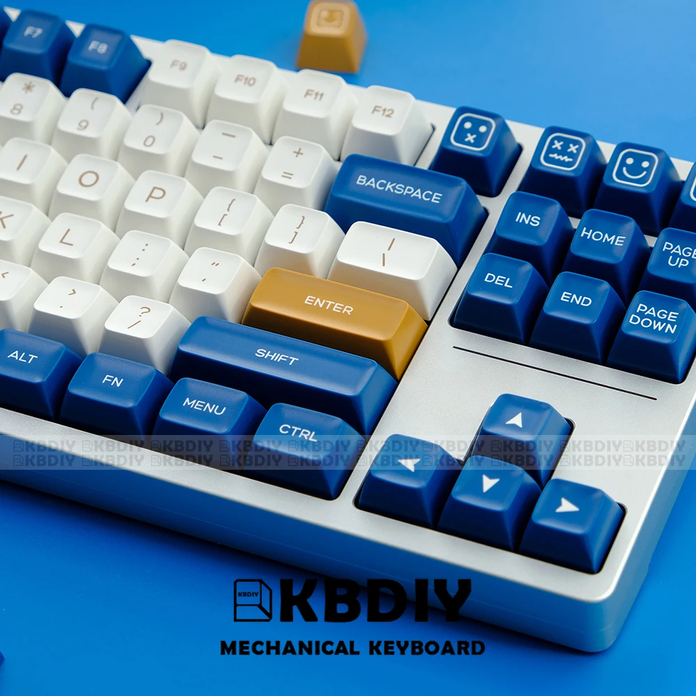 Imagem -04 - Kbdiy-gmk Keycap para Teclado Mecânico Perfil Wahtsy SA Azul Branco Pbt Double Shot Key Caps Iso Enter 7u Barra de Espaço