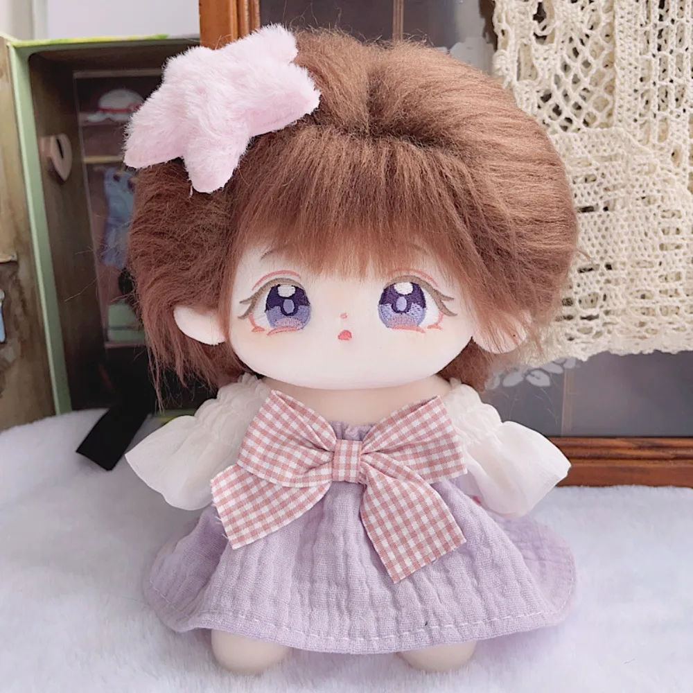 Princess Skirt 20cm Cotton Doll Clothes with Hair Clip Outfit Cotton Doll Dress Summer Doll Changing Plush Toys Clothes