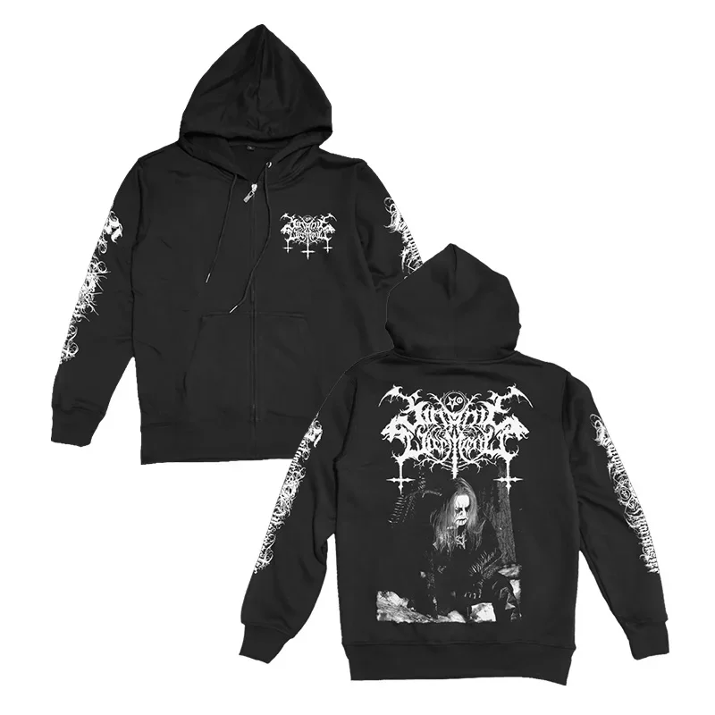 

Satanic Warmaster Zipper Hoodie Sweatshirts Men/women Fashion Heavy Metal Zip-up Hooded Coats