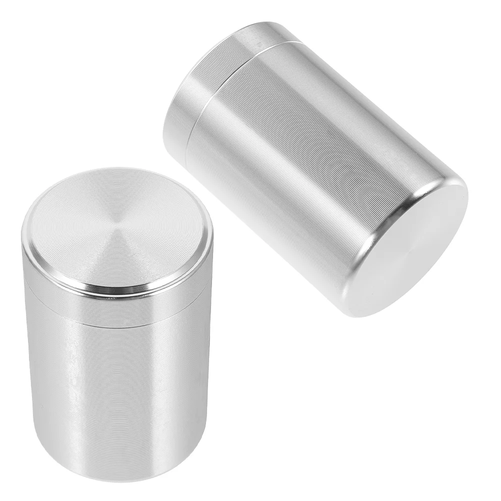 

2 Pcs Tea Storage Can Airtight Metal Container Box Canisters for Loose Titanium Alloy Travel