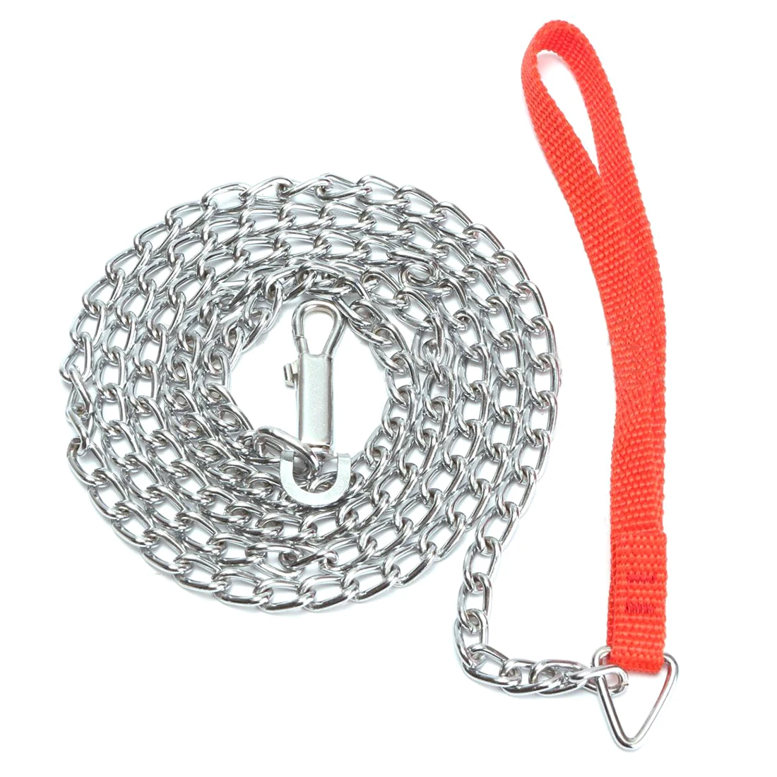 Cadena de Metal resistente de 1,6 m para perros y cachorros, correa para caminar, Clip, mango rojo, caliente