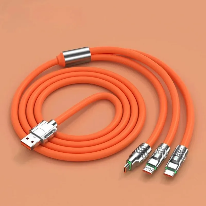 

120W 6A 3 In 1 Fast Charging Cable Data Cord For Realme 11 Huawei POCO USB Charge Cable Micro USB Type C Charging Cable Wire