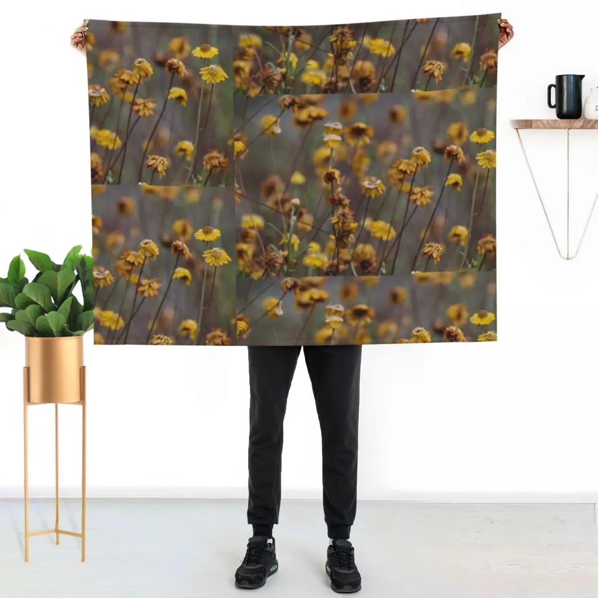 Wild yellow daisies Throw Blanket blankets and throws Sofa Polar Shaggy Beautifuls Cute Blankets