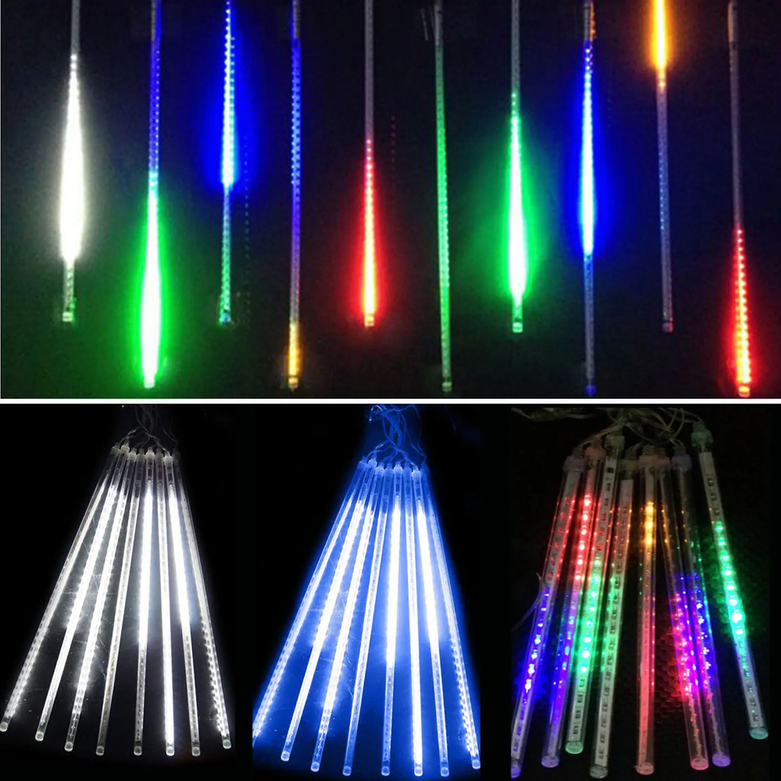 30/50 cm pluie de météores 8 Tubes LED guirlandes lumineuses étanche noël extérieur Patio décorations mariage Navidad arbre vacances