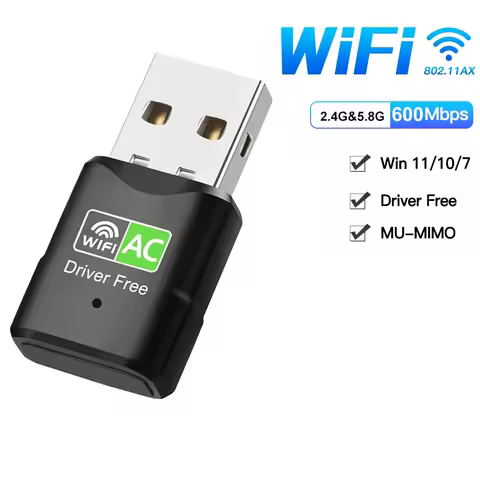 USB Wifi Adapter 600Mbps Wireless Network Card 2.4G&amp;5.8GHz USB Ethernet PC WiFi Adapter Lan 300Mbps Wifi Dongle AC Wifi Receiver