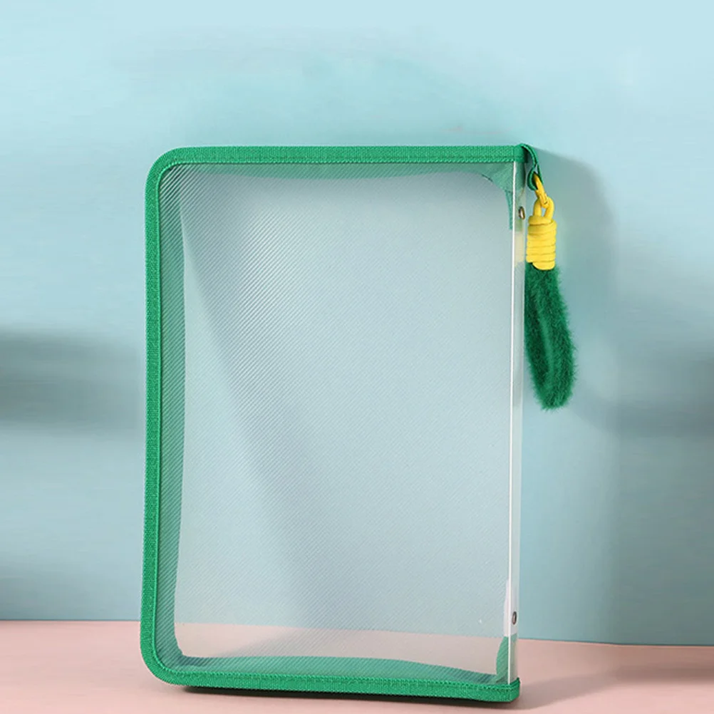 4 قطع من أكياس الملفات الشفافة بسحاب مع مقبض منظم تخزين شبكي، مجلد مستندات متعدد الوظائف لمكتب المدرسة #6