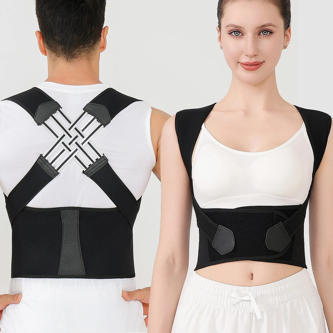 Upgraded Back Brace Posture Supports for Women and Men, Shoulder Straightener Adjustable Full Back Support Upper and Lower Back