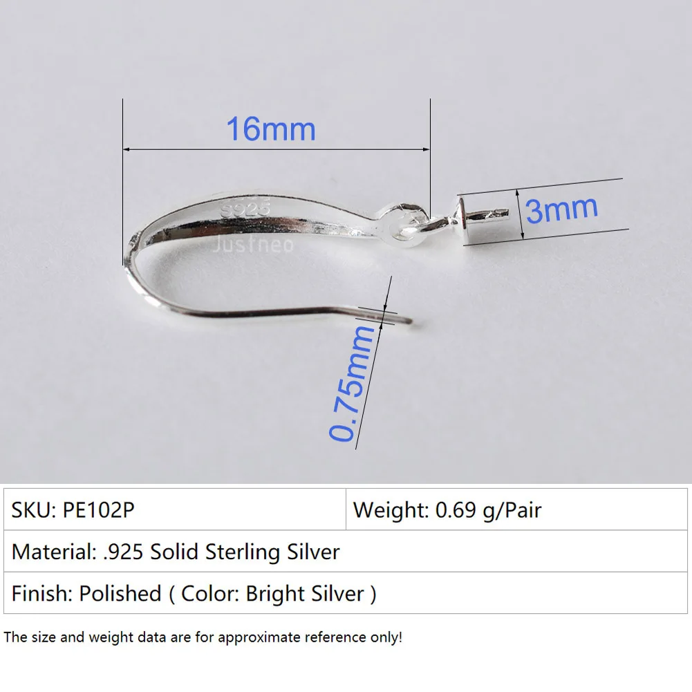 Solid .925 Sterling Silver Earring Hooks with Eyepin Bead Caps, French Ear wire Dangle Pearl Earrings , DIY Accessories