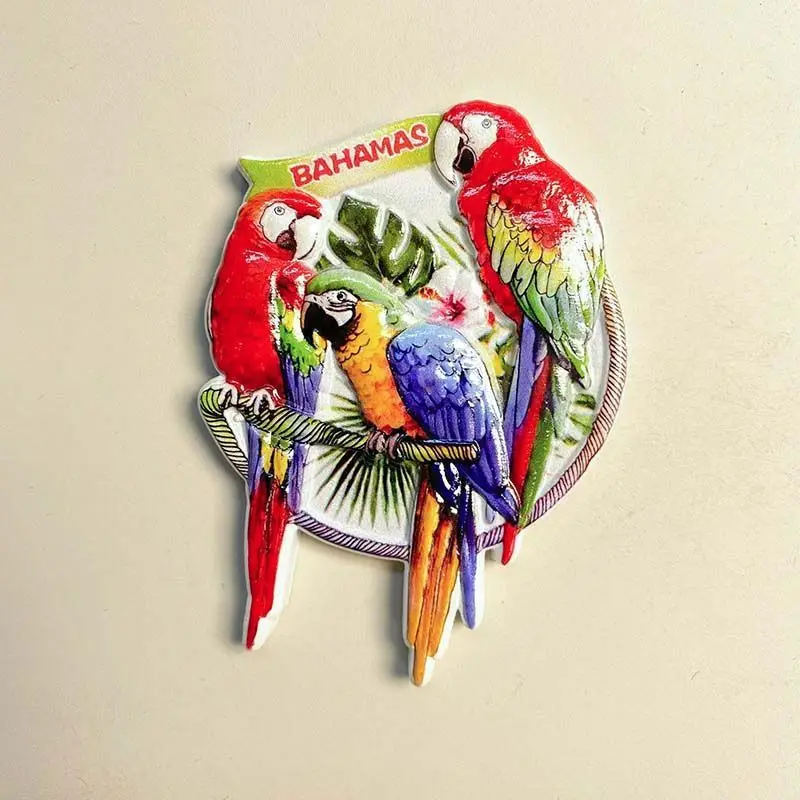 

Bahamian Parrot Travel Souvenir Creative Personalized Fridge Magnet Gift