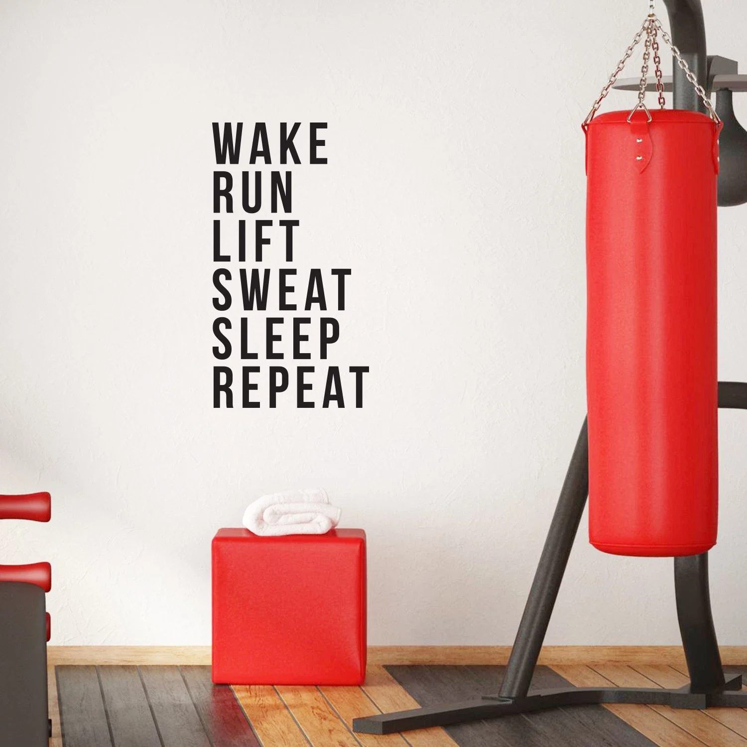 Wake Run Lift Sweat Sleep Repeat - Black 40
