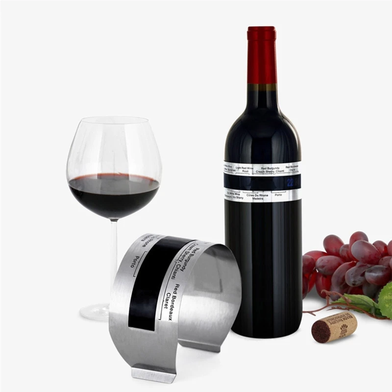 Wine LCD Thermometer Bottle Beer Red Wines Bracelet Temperature Sensor Stainless A0KF