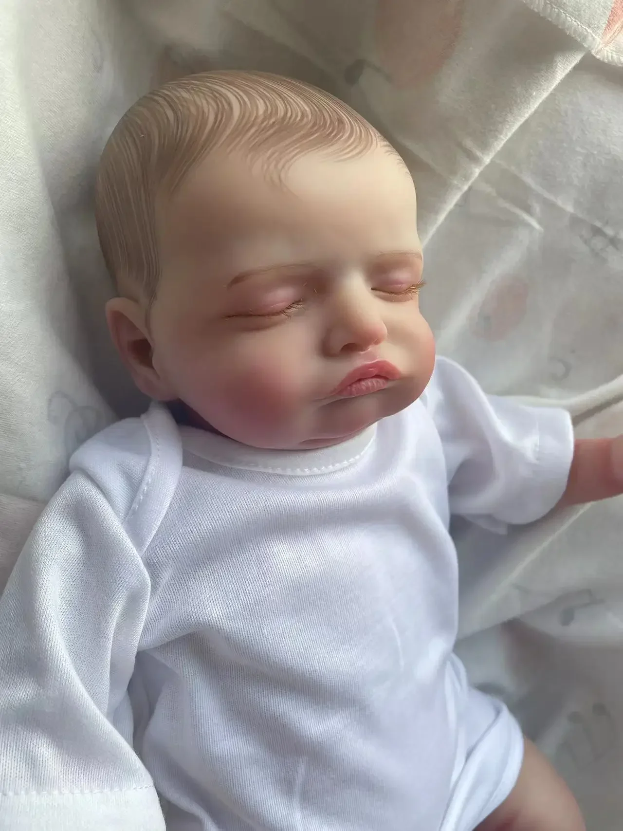 Rosalie Baby 18 ''cuerpo de tela suave muñeca Reborn realista muñeca de pintura de múltiples capas piel 3D con venas visibles pintura a mano cabello
