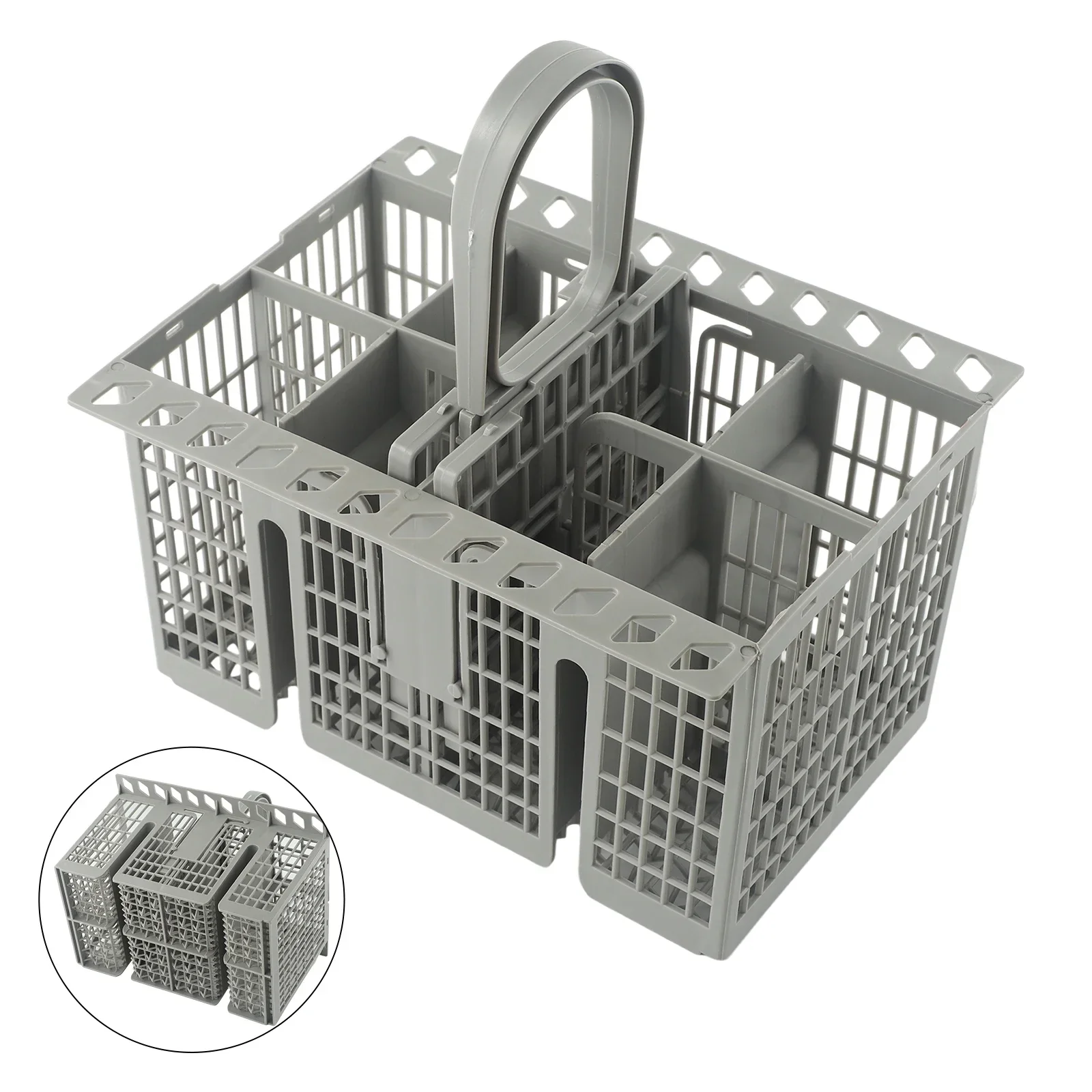 

Premium Plastic Cutlery Basket for Bauknecht Dishwashers C00257140 Detachable Handle Gray Color For