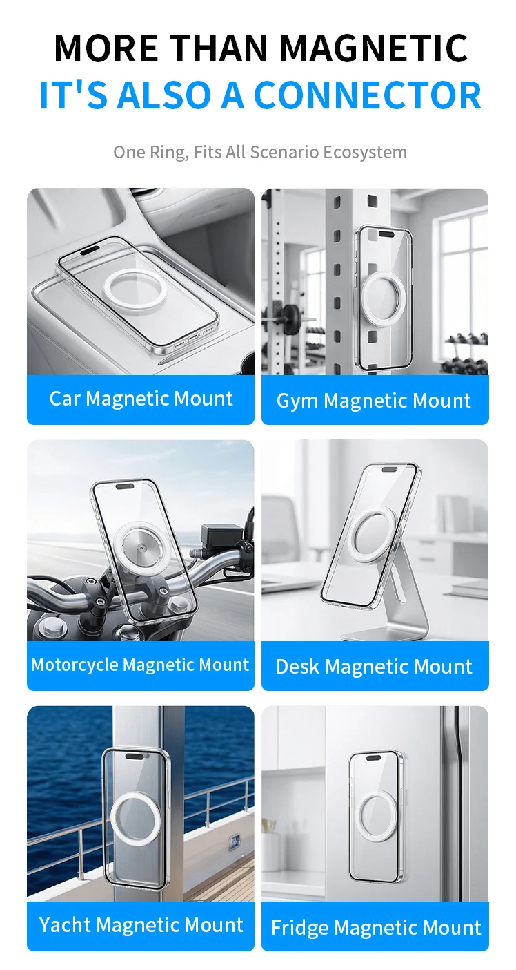 Doppelseitiger Starker Magnetischer Wandhalter für iPhone 15 16 17 Pro Max Fitness-Studio Magnetring-Halterung Auto-Telefonhalterung für Magsafe – Detail 9