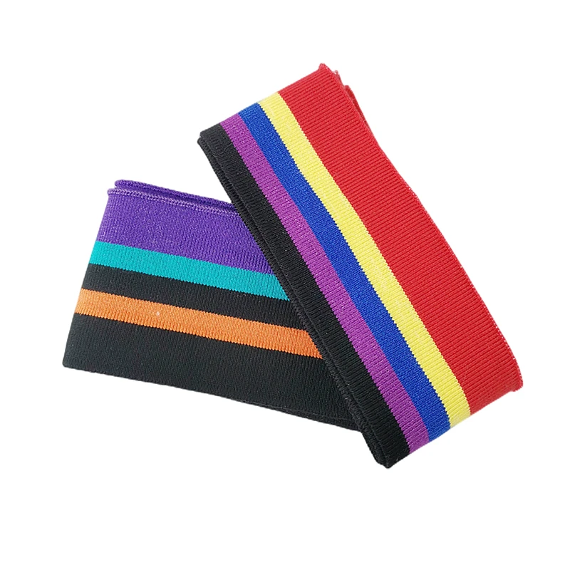 JIETAI-Colorful Mercerized Cotton Fabric, Knitted Strip Rib, Soft Material, DIY Cloth Accessory, Rainbow Sewing Collar Hem Soft