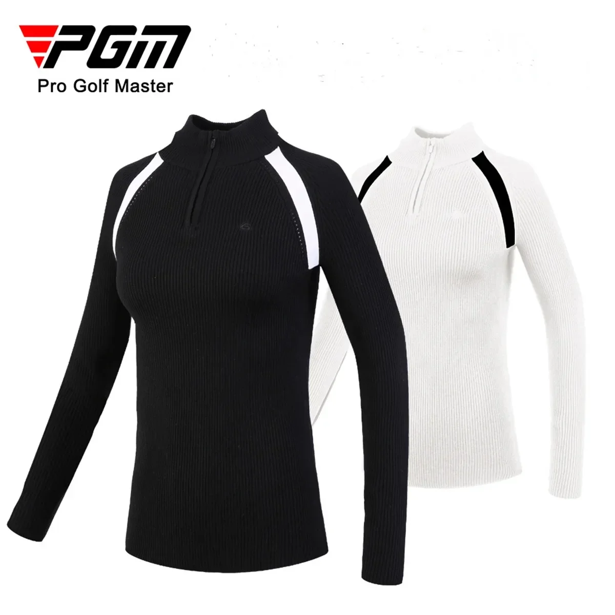 PGM-Camisola de malha desportiva de golfe feminino, pulôver feminino, manga comprida, camisas grossas quentes, slim fit, outono, inverno, vestuário golfe