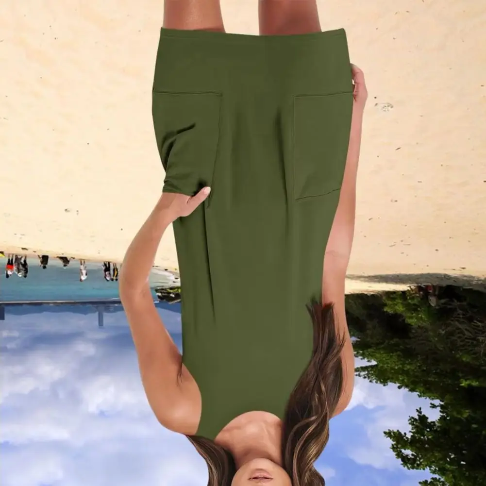 

Elegant Solid Color Dress Women's Sleeveless Dress Summer Casual Mini Tank Dress with Pockets Loose Beach Vacation Sundress