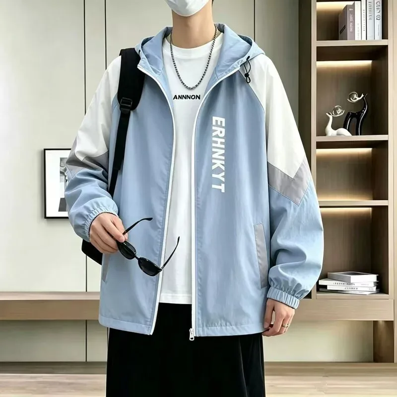 

Summer ice silk sunscreen jacket for men, lightweight and breathable, suitable for teenagers, middle and high school students