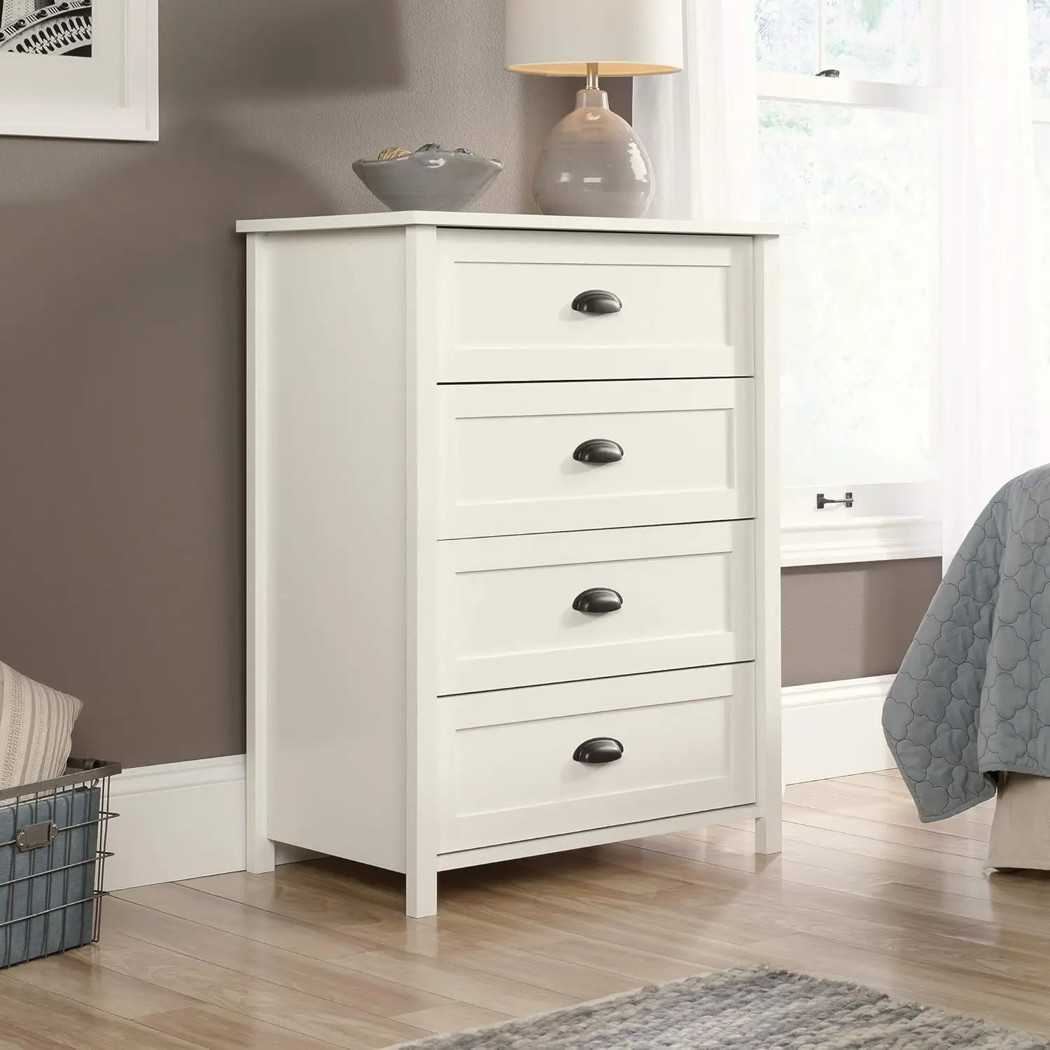 

County Line 4-Drawer Chest (Soft White finish)