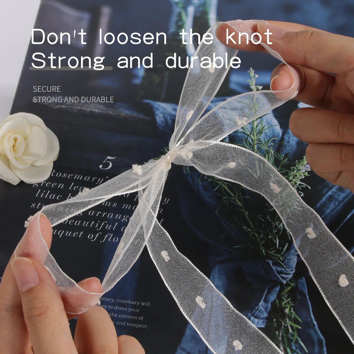 2,5 cm breite flache Chiffon-Schuhe mit Plüsch-Punktschnürsenkeln | Stoff aus Organza | Freizeitschuhe im frischen Stil für Mädchen – Detail 4