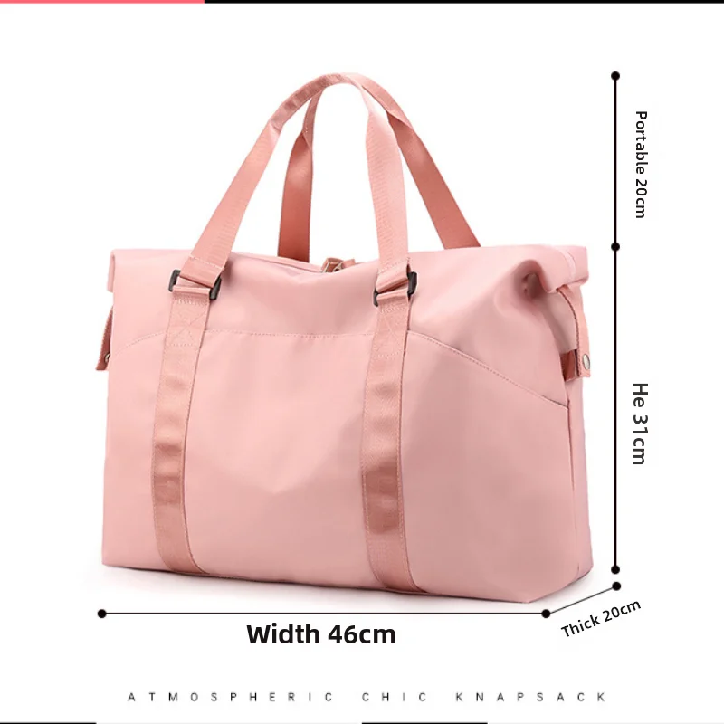 

Women's Large Travel Bag Multi-Functional Duffle Tote Bag Handbags Nylon Waterproof Shoulder Bag Women Wet Dry Pockets Gym Bags