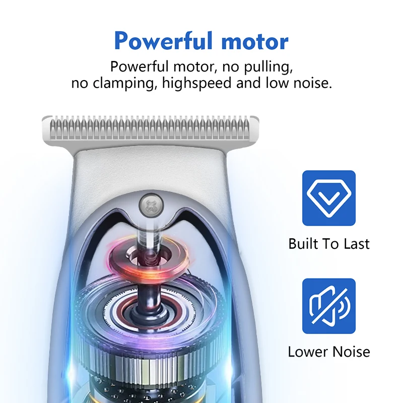 HIENA Professional Electric Hair Clippers 800mah Powerful Battery Electric Hair Trimmer Adjustable Speed LED Digital Carving