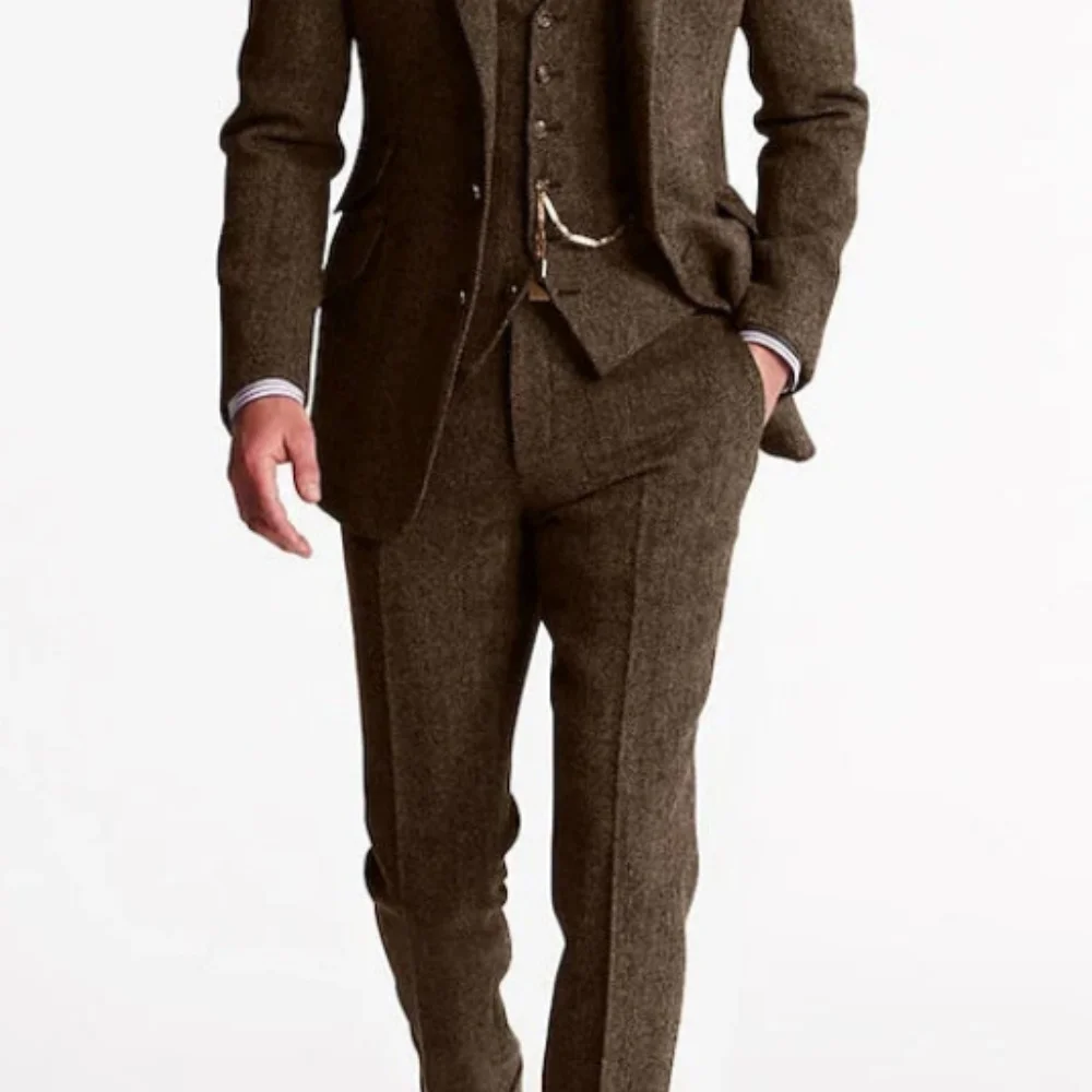 Мужской терно-набор из 3 предметов с цифровым принтом и 2 пуговицами, серый винтажный свадебный костюм из рыбьей кости, традиционный португальский мужской костюм