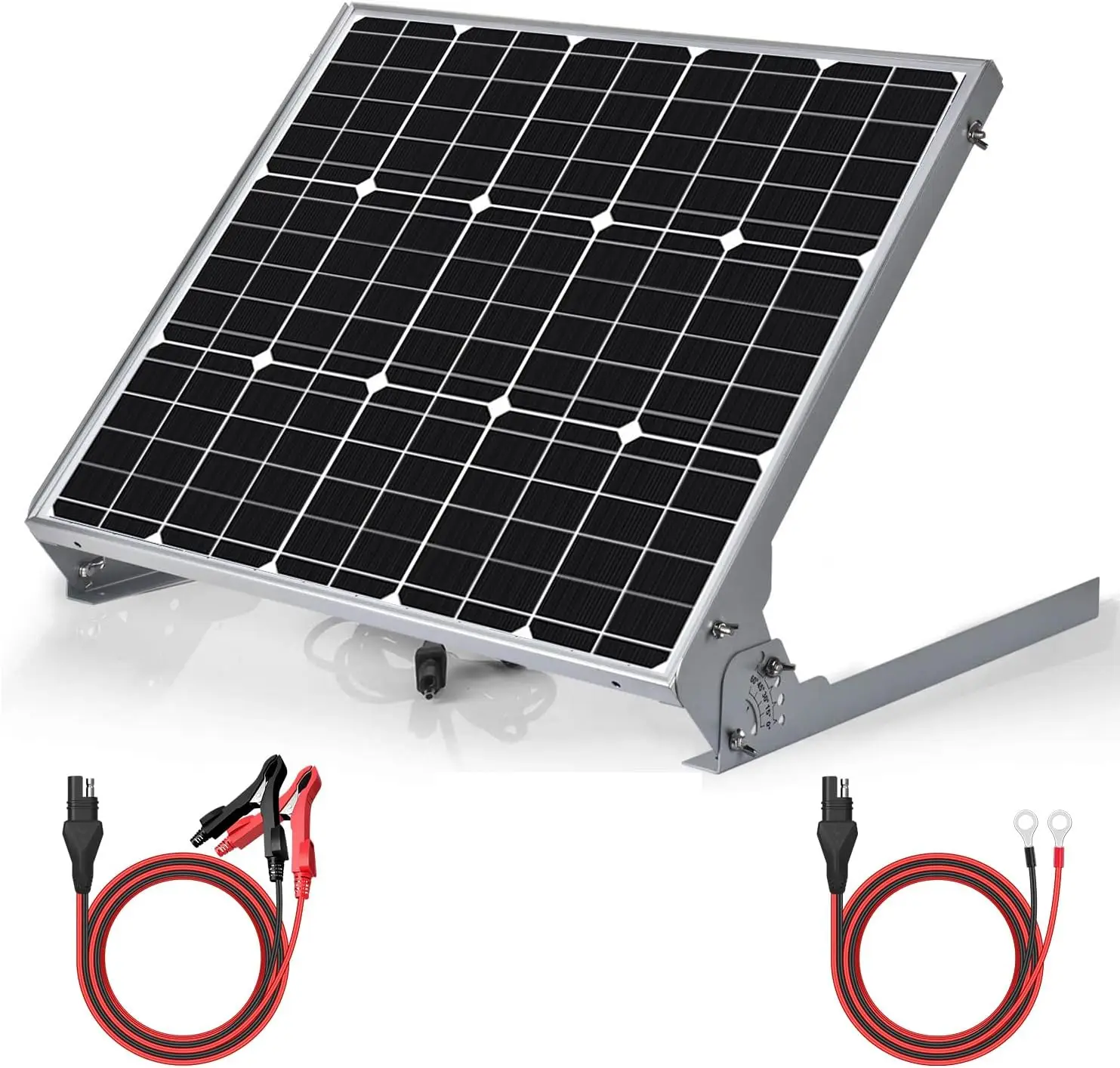 12V 50W Solar Battery Charger Maintainer, Built-in MPPT Controller, Adjustable Mount Bracket, Waterproof