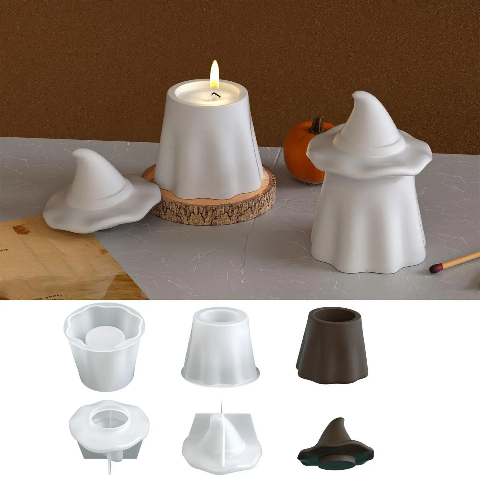 

Силиконовая форма Ghost Jar, коробка для хранения конфет, форма для эпоксидной смолы с крышкой, многоразовая силиконовая форма для изготовления свечей, чашек, ювелирных изделий