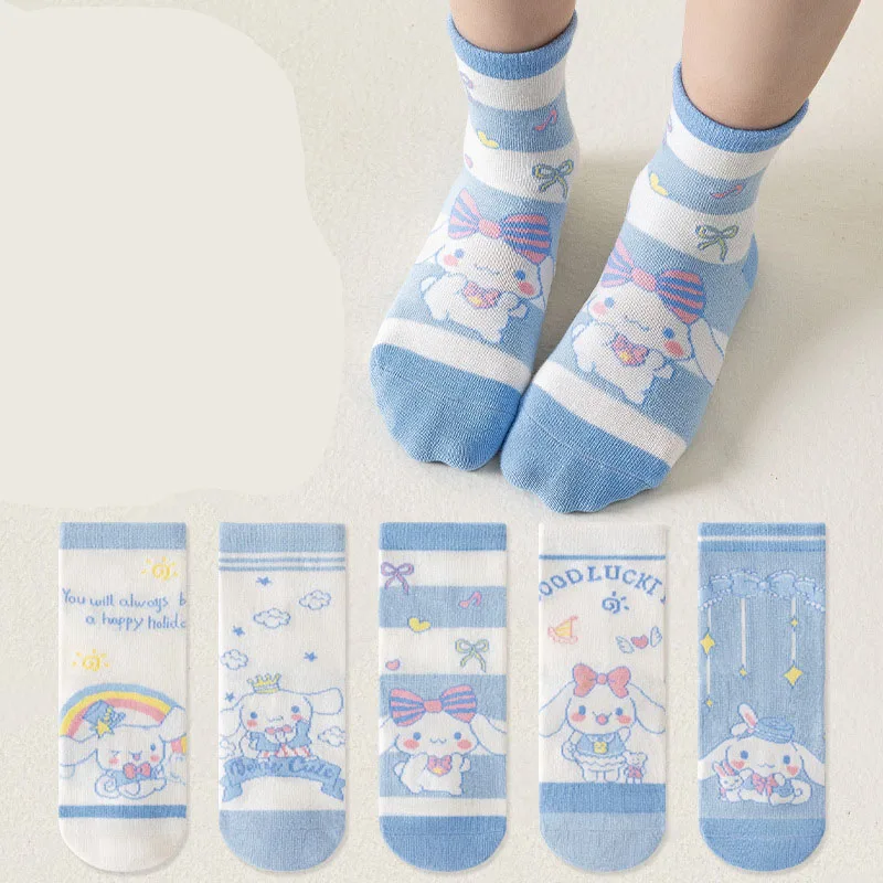5 قطع من جوارب كورومي النسخة الكورية الجديدة نمط الرسوم المتحركة قصيرة نسائية بسيطة ومريحة #6