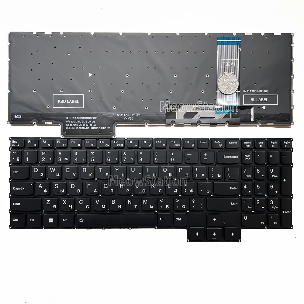 

Американская/русская клавиатура с подсветкой для Lenovo Ideapad Gaming 3-16ARH7 82SB,3-16IAH7 82SC,3-15IAH7 82UJ 82S9,3-15ARH7 82UK