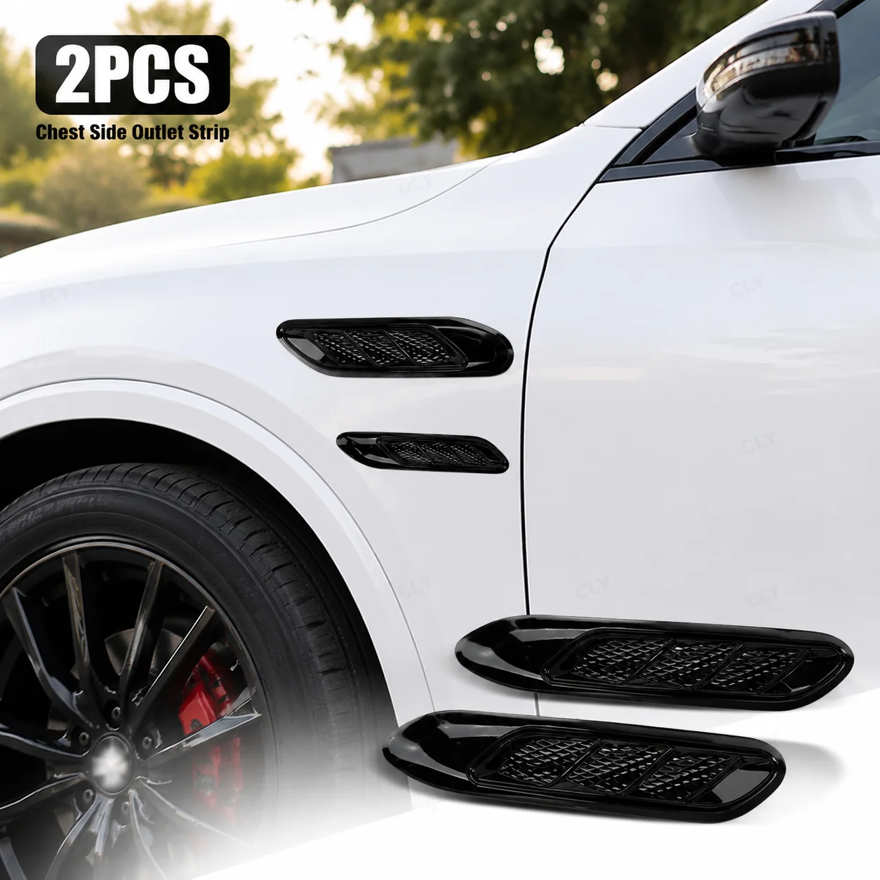 

2pcs Car Air Intake for Chest Side Outlet Strip Waterproof Shark for BMW Audi Auto Tuning Supplies Gill-shaped Capo Accessories