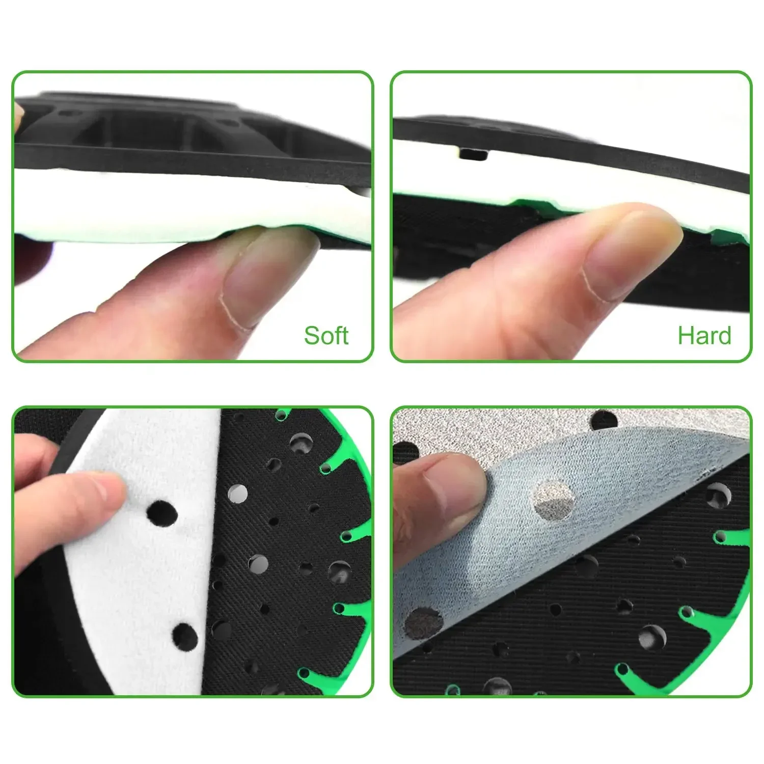 6 Inch(150mm) 48-Hole Dust-Free Hard Back-up Sanding Pad Soft Grinding Pad for 6\