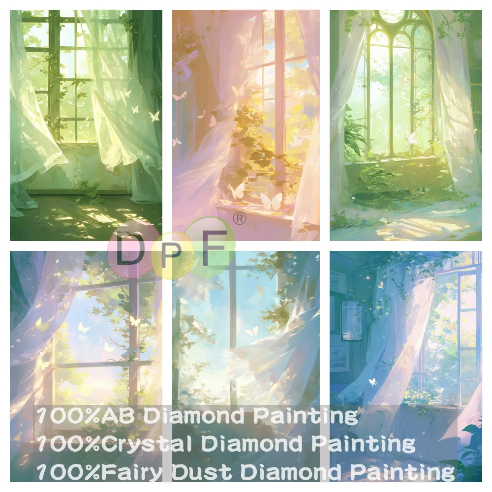 

DPF 100% Full Fairy Dust Drill Crystal AB Diamond Painting Wind Embroidery Art Home Decor Crafts Gift