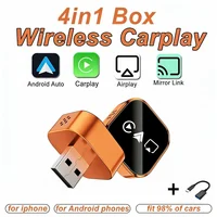 Adaptador Inalámbrico Carplay 4 en 1 Actualizado 2026, Mini Compacto, Plug and Play, WiFi de Doble Banda, Compatible con Apple y Android Auto