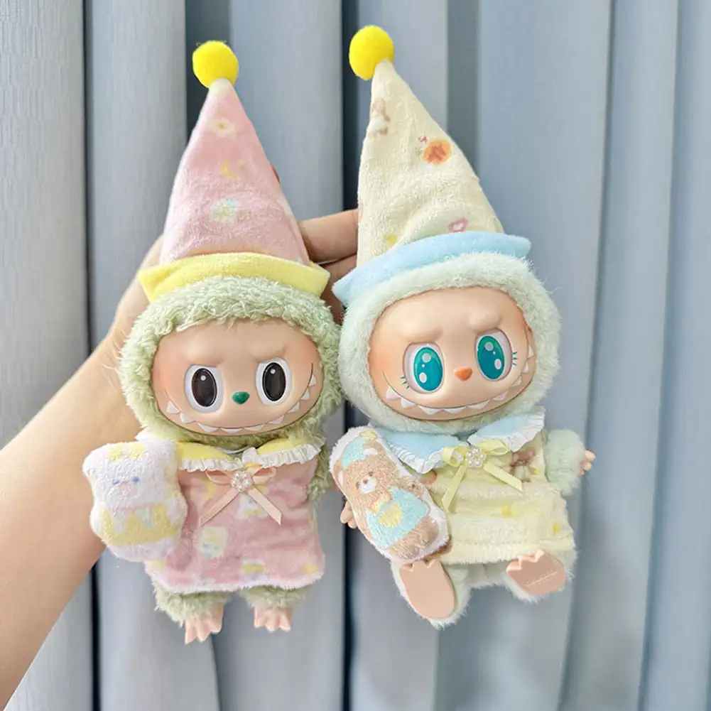 For 17cm Labubu Doll Clothes Fashion Color Match Hoodies Dolls Accessories Cute Decoration outfit