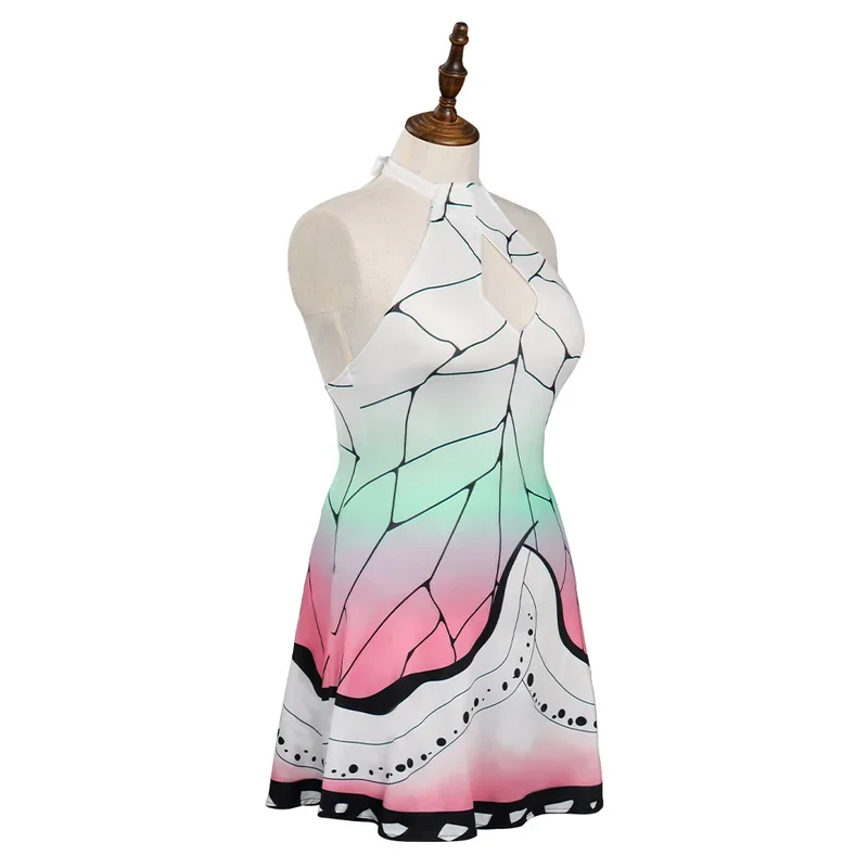 Demon Cos Slayer Kochou Shinobu Cosplay Tuta Costume da bagno Costume Abito da spiaggia estivo Vestito di carnevale di Halloween Donna Ragazza adulta