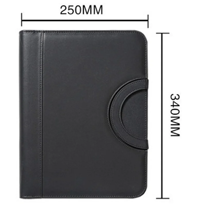 A4 Zipper Calculator Binder Conference File Pad Folder Briefcase Tablet Portable Circular Handle File Bag