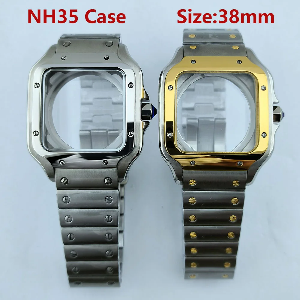 

NH35 case NH35 dial Square Dial Roma Dial Watch Case Folding Buckle Square Case fit NH35 NH36 movement Watch accessories