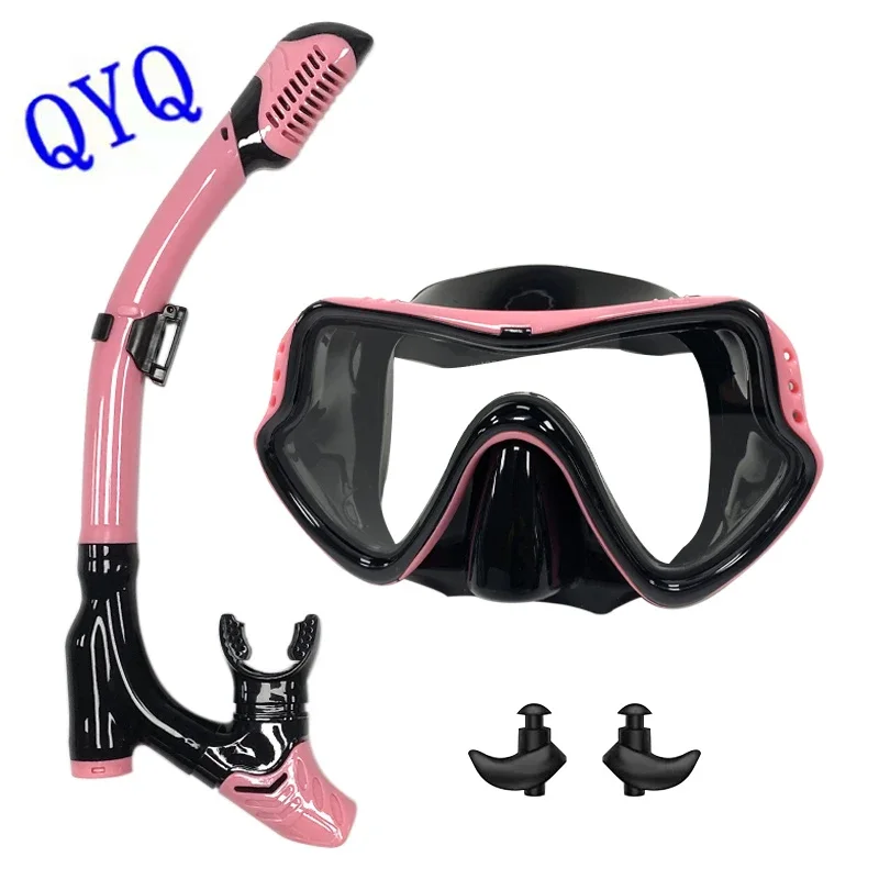 QYQ Diving Mask Professional Snorkel Diving Mask and Snorkels Goggles Glasses Diving Swimming Easy Breath Tube Set Snorkel Mask