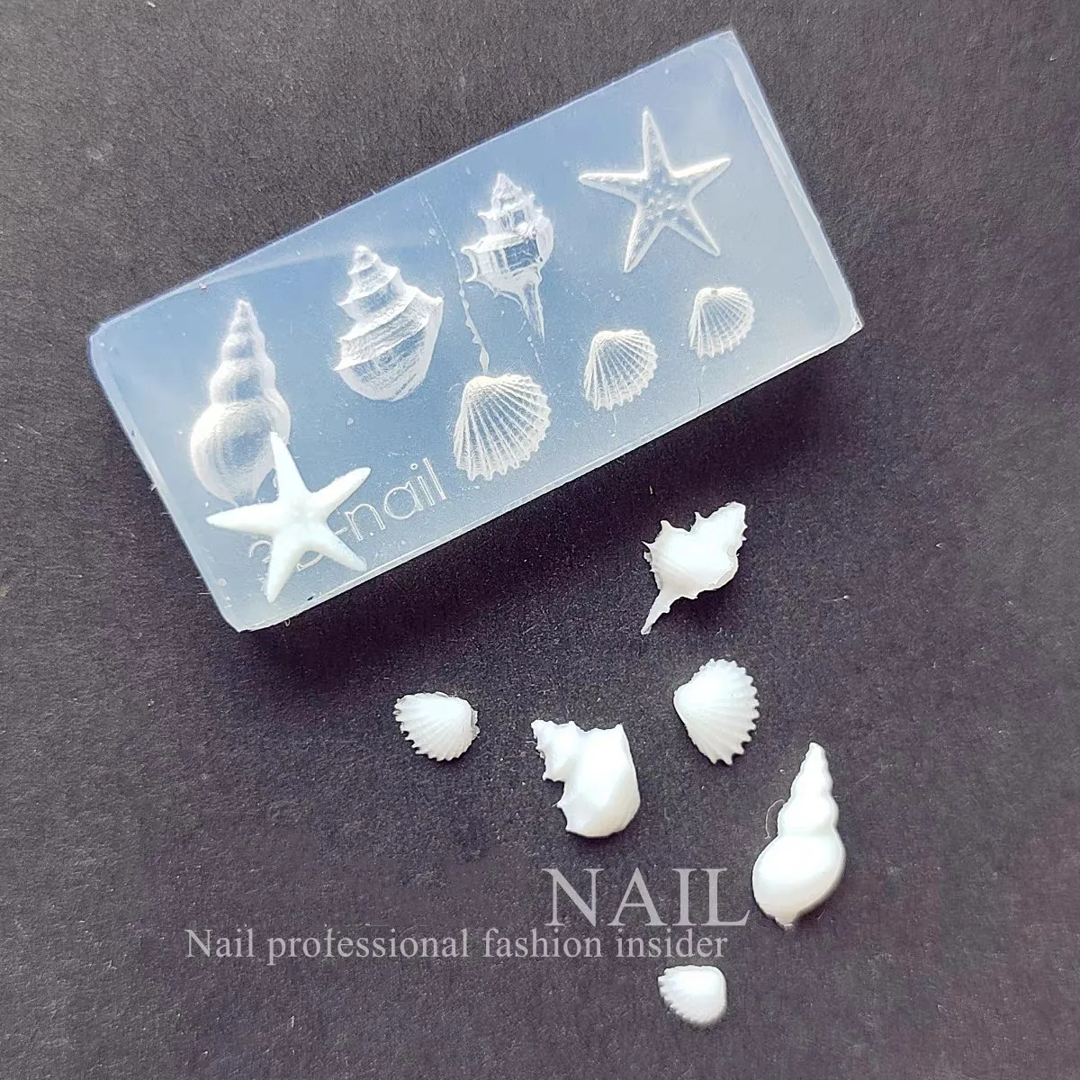 1pc Seestern Muschel Conch3d Acryl Nagel form Nagel Dekorationen Nägel DIY Silikon Nagel Stempel platten Nagel Zubehör